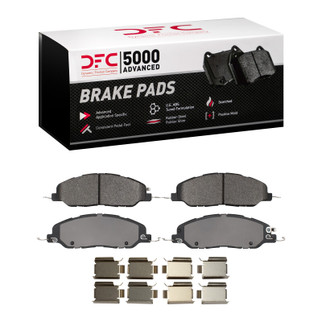 DFC 07-14 Ford Mustang Front 5000 Advanced Low Metallic Brake Pads and Hardware Kit