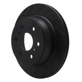 DFC 07-20 Cadillac Escalade ESV Rear Left Drilled & Slotted Black Brake Rotor