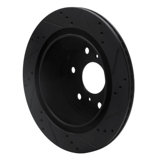 DFC 07-20 Cadillac Escalade ESV Rear Left Drilled & Slotted Black Brake Rotor