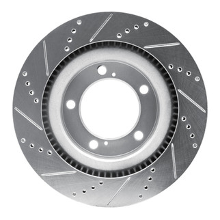 DFC 07-22 Lexus LX570 Front Right Drilled & Slotted Silver Brake Rotor