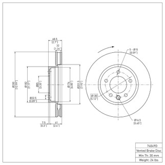 DFC 03-18 Porsche Cayenne Right Front Brake Rotor