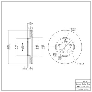 DFC 93-07 Ford Thunderbird Front Brake Rotor