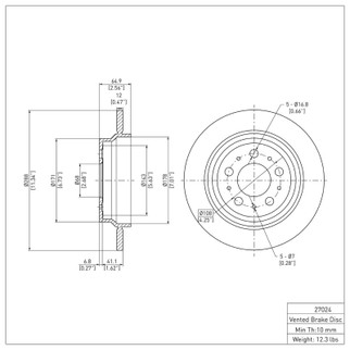 DFC 99-09 Volvo V70/S60/XC70/S80 Rear Brake Rotor