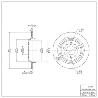 DFC 98-00 Volvo S70/V70 Rear Brake Rotor