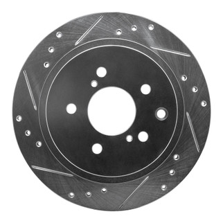 R1 89-96 Nissan 300ZX Turbo Rear Left Drilled & Slotted Silver Brake Rotor