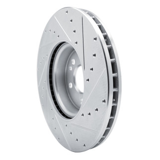 R1 2020-2023 Mercedes-Benz GLE350 Front Left Drilled & Slotted Silver Brake Rotor
