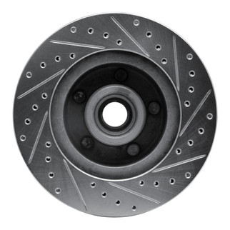 R1 1974-1980 Ford Granada Front Left Drilled & Slotted Silver Brake Rotor