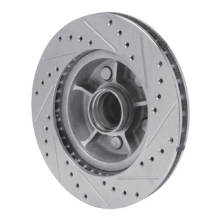 R1 1968-1973 Ford Fairlane Front Left Drilled & Slotted Silver Brake Rotor