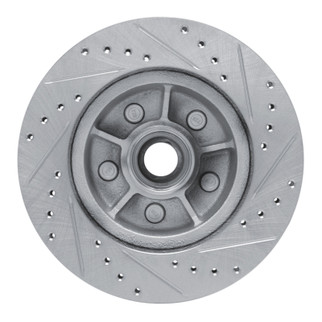 R1 1968-1973 Ford Fairlane Front Left Drilled & Slotted Silver Brake Rotor