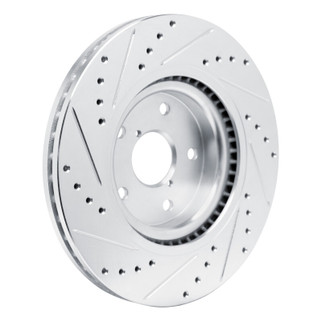 R1 2020-2025 Subaru Impreza Front Right Drilled & Slotted Silver Brake Rotor