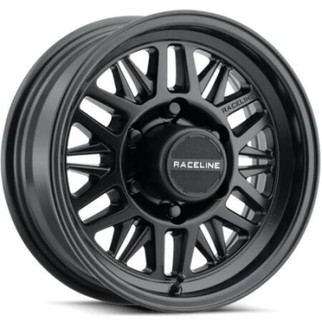 Raceline 451B Ryno TR Trailer 14x6in / 5X4.5 BP / 0mm Offset / 3.19mm Bore - Satin Black