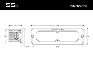 Diode Dynamics SS6 Sport Yellow Flood Flush ABL (pair) 3000K