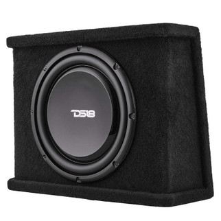 DS18 Single 12in Shallow Subwoofer and Enclosure 350 Watts RMS Sealed Black Carpet
