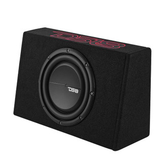 DS18 Single 10in Shallow Enclosure w/ Subwoofer 350 Watts RMS Sealed Black Carpet Amplified
