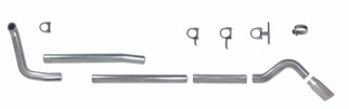 Diamond Eye KIT 4in Turbo Back SGL AL: TURN DOWN 00-03.5 FORD 7.3L F250/F350 w/ MUFFLER REPL