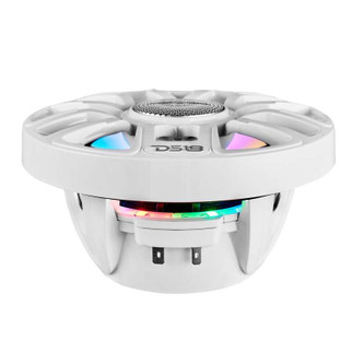 DS18 Marine 8in 2-Way 175 Watts RMS 4 ohm Digital LED Lights Bullet Tweeter Covers Included White