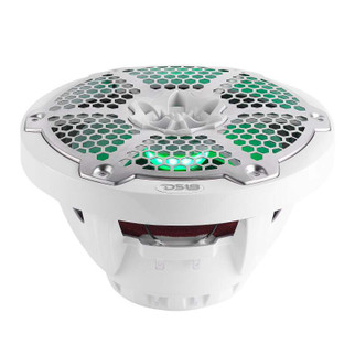 DS18 Hybrid Marine Speaker w/ Driver And RGB LEDs 8in 2-Way 350 Watts RMS 4 ohm White w/ Covers