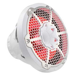 DS18 Hybrid Marine Speaker w/ Driver And RGB LEDs 10in 2-Way 450 Watts RMS 4 ohm White w/ Cover