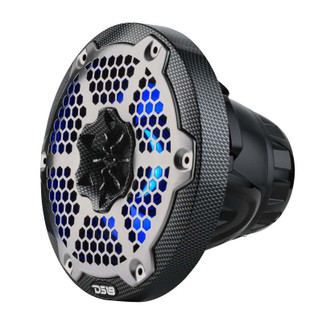 DS18 Hybrid Marine Speaker w/ Driver And RGB LED 6.5in 2-Way 250 Watts RMS 4 ohm Crbn Fiber w/ Cover
