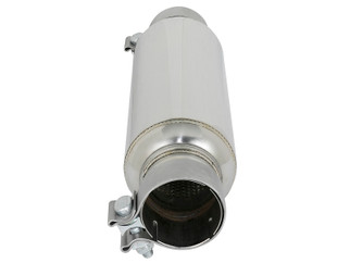 aFe MACH Force-Xp Resonator 2-1/2 IN Inlet/Outlet x 4 IN Dia. x 12 IN Body x 15 IN Overall Length