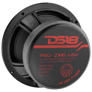 DS18 6.5in 300 Watts RMS 4 ohm Neodymium and Ferrite Magnet Bullet Mid-Range Loudspeaker