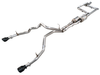 AWE Tuning 2025+ RAM 1500 RHO 3.0 I6 TT 0FG Dual Rear Exit Cat-Back Exhaust - Diamond Black Tips