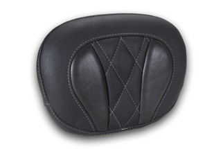 Mustang Deluxe Diamond Touring Sissy Bar Pad Black w/Gun Metal Gray Thread