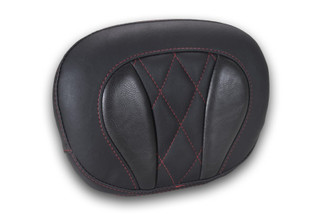 Mustang Deluxe Diamond Touring Sissy Bar Pad Black w/Dark Cherry Thread