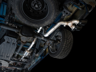 AWE 21-25 Ford F150 (14th Gen Reg Cab) Cat-Back Exhaust - 4.5in Dual Side Exit Diamond Black Tips