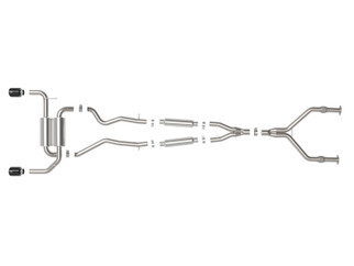 aFe 14-15 Infiniti Q50 V6 3.7L Takeda 2.5in 305 SS Cat Back Exhaust System w/ Black Tips