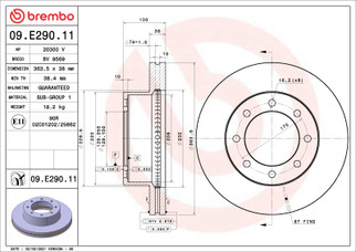 Brembo OE 18-22 Ford F-250 Super Duty/13-15 F-350 Super Duty UV Coated Brake Disc - Front