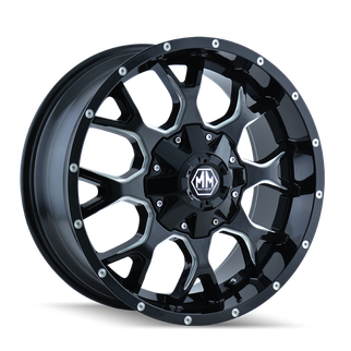 Mayhem 8015 Warrior 17x9 / 8x170 BP / 18mm Offset / 125.2mm Hub Gloss Black Milled Wheel