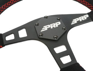 PRP Flat Suede Steering Wheel - Red