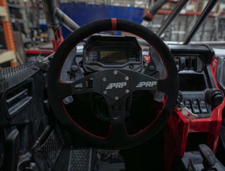 PRP Flat Suede Steering Wheel - Red