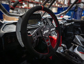 PRP Flat Suede Steering Wheel - Red