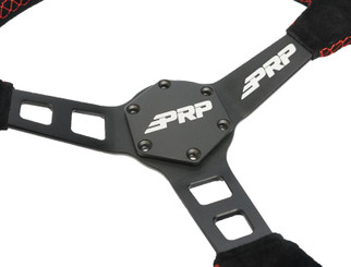 PRP Deep Dish Suede Steering Wheel - Red