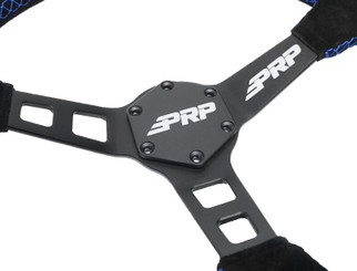 PRP Deep Dish Suede Steering Wheel - Blue