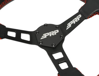 PRP Deep Dish Leather Steering Wheel - Red