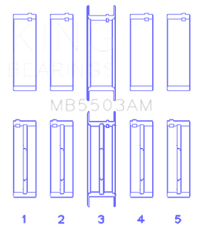 King Engine Bearings Ford V8 351ci 5.8L 16V Crankshaft Main Bearings (Size 040) - Set of 5