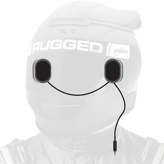 Rugged Radios Alpha Audio Speaker Pods - Velcro Mounting and Gel Ear Pods - Stereo & Mono 3.5mm