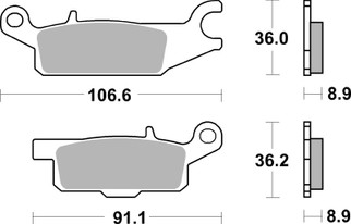 Brembo 09-16 Yamaha YFM FGPW Grizzly Left 550cc Brake Pad - Rear