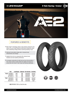 Dunlop AE2 Bias Rear Tire - 180/55B18 M/C 80H TL