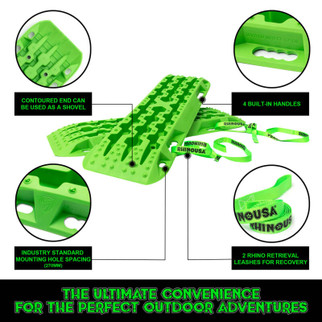 Rhino USA Recovery Traction Boards - Green (Pair)