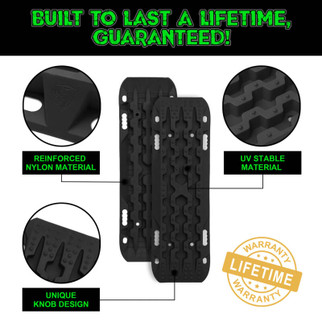 Rhino USA Recovery Traction Boards - Black (Pair)