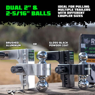 Rhino USA 6In Heavy Duty Drop Hitch - 2In (Silver)