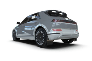 Rally Armor 25-26 Hyundai Ioniq 5 PE Black UR Mud Flap - Metallic Black Logo