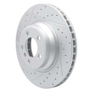 R1 02-08 BMW 760Li Front Left Drilled & Slotted Geo-Carbon Rotor