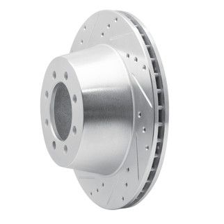 R1 68-76 Ford E-350 Econoline Front Left Drilled & Slotted Silver Brake Rotor