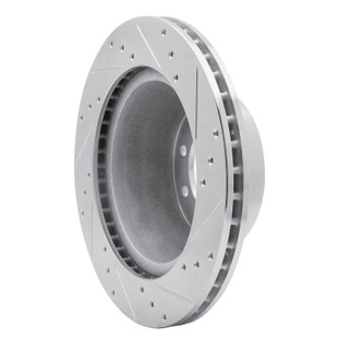 R1 68-76 Ford E-350 Econoline Front Left Drilled & Slotted Silver Brake Rotor