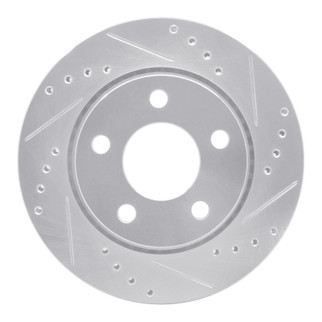 R1 85-91 Audi 200 Quattro Rear Right Drilled & Slotted Silver Brake Rotor